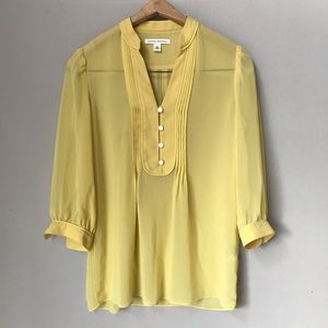 Banana Republic Blouse Top Mustard Yellow XS